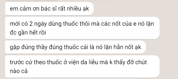 Khách hàng phản hồi về bác sĩ da liễu uy tín